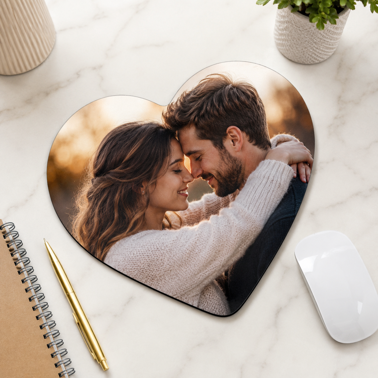 Mousepad σε σχήμα καρδιάς με εκτύπωση φωτογραφίας για προσωποποιημένα δώρα