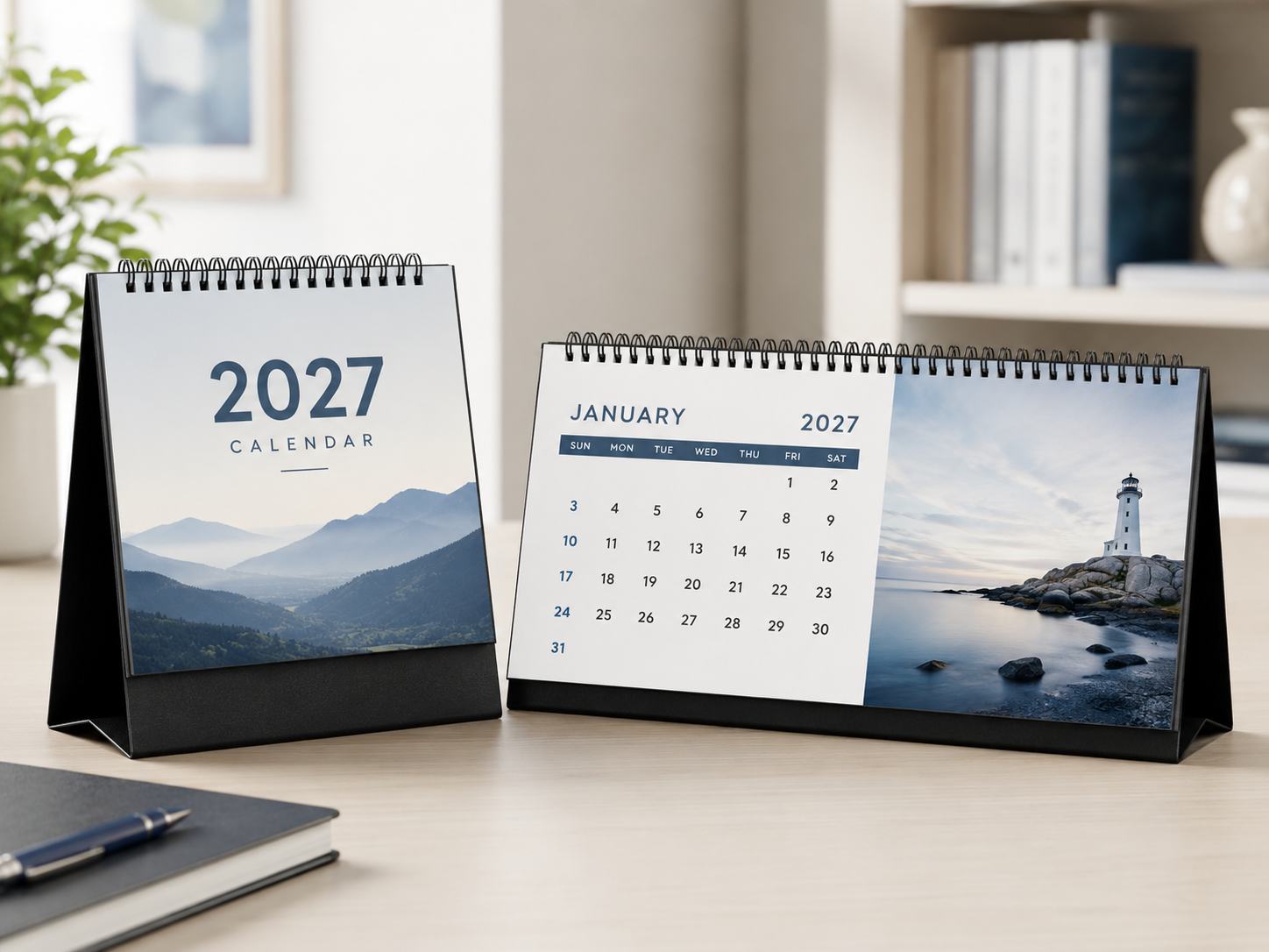 Εταιρικά επιτραπέζια ημερολόγια 2027 σε τετράγωνη και μακρόστενη διάσταση