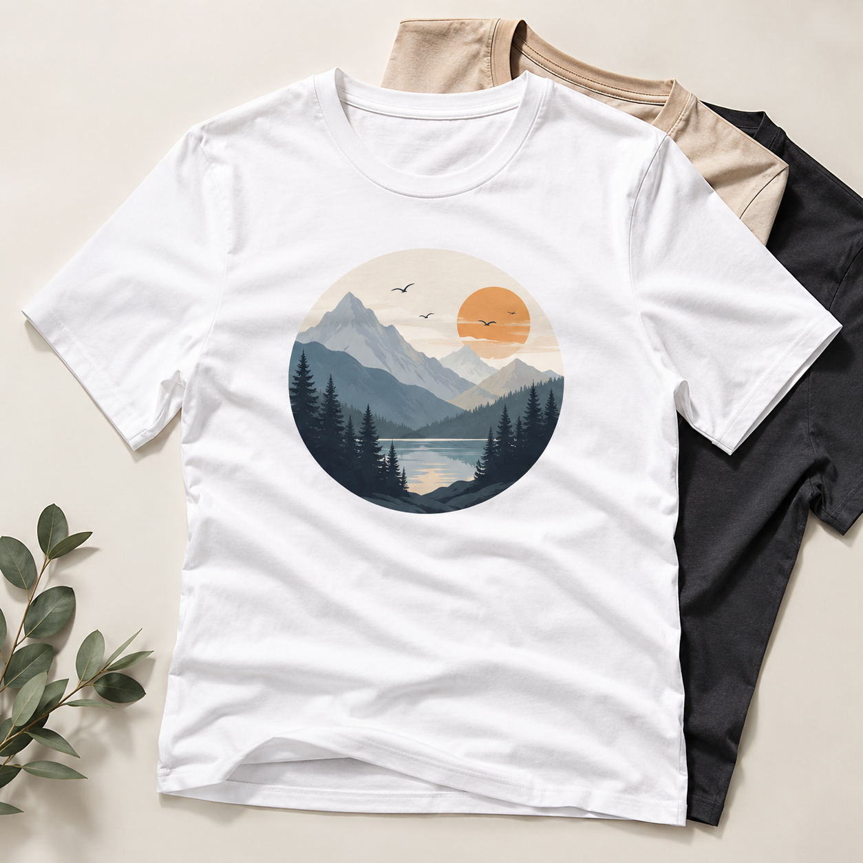 T-shirt με εκτύπωση τοπίου
